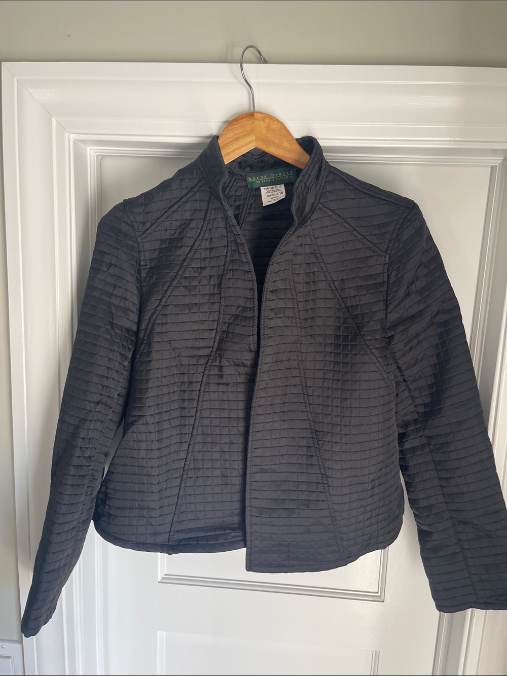 Harve Benard Black Quilted Bomber Jacket